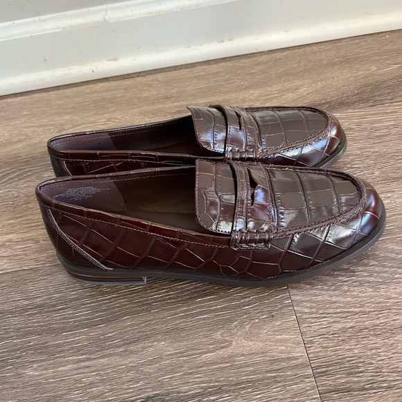 Madewell The Grayson Penny Loafer in Chocolate Raisin Crocodile NWOB size 11 - Picture 7 of 14